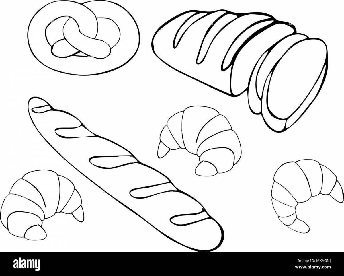Картинки раскраски хлебобулочные изделия для детей