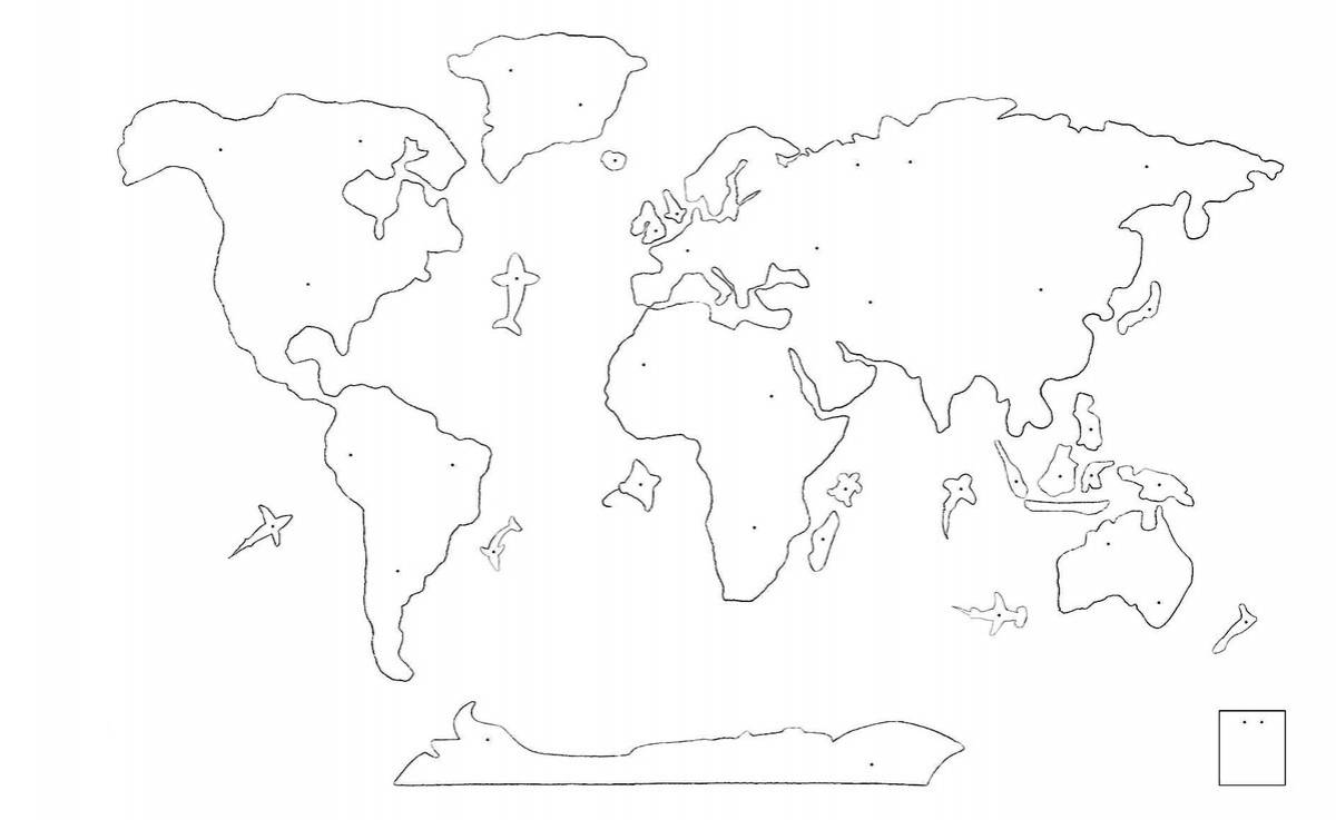 Схема материков земли трафарет для рисунка
