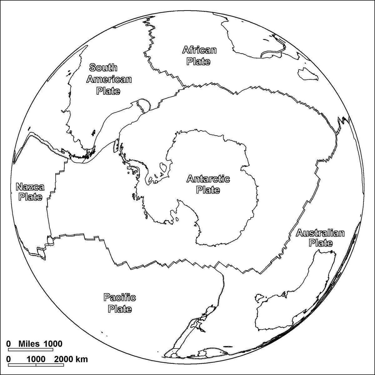 Карта Антарктики раскраска