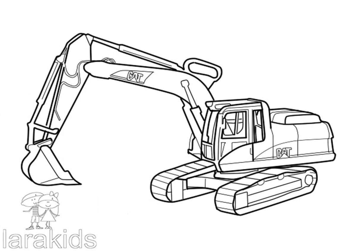 Coloring excavator for kids