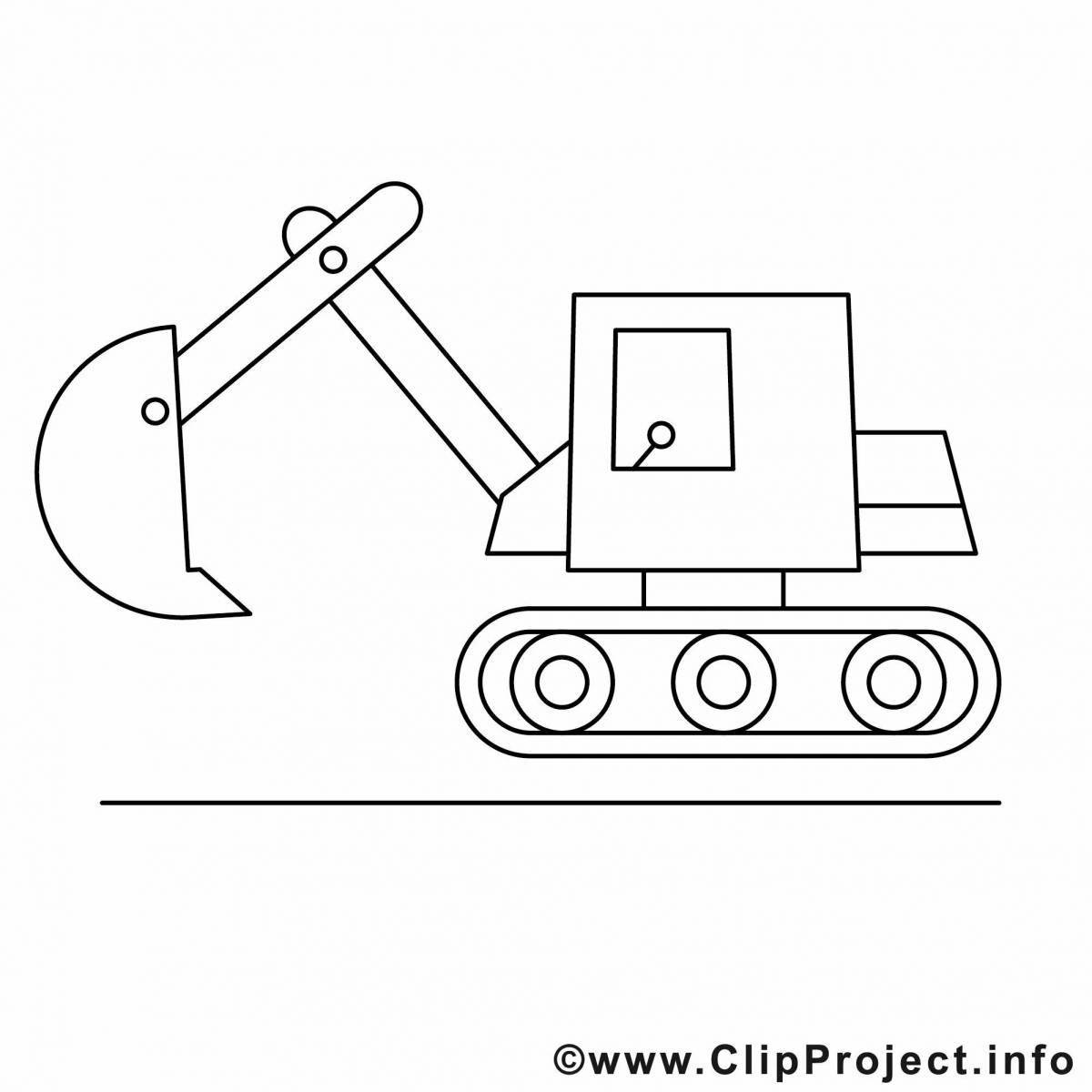 Color-frenzy excavator coloring pages for kids