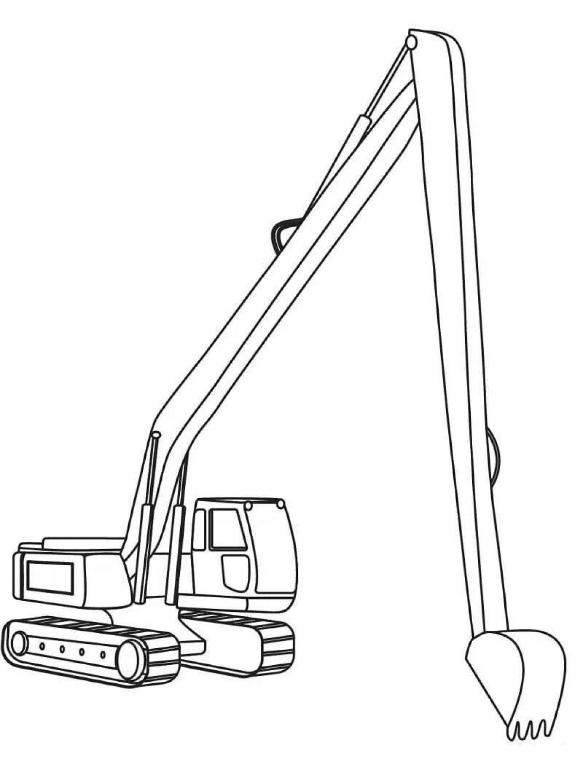 Color-zealous excavator coloring book for kids