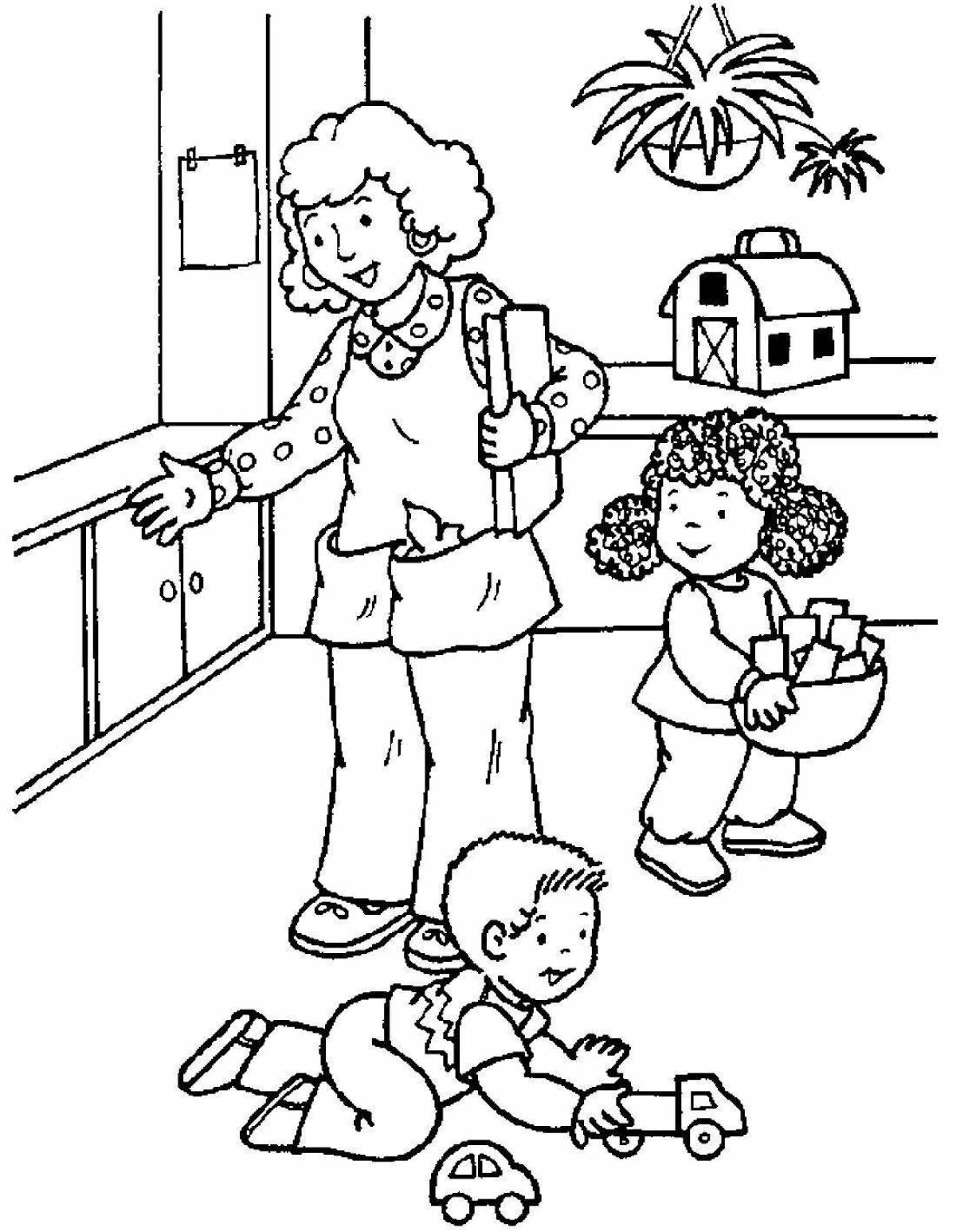 Photo Colourful coloring book kindergarten for preschoolers