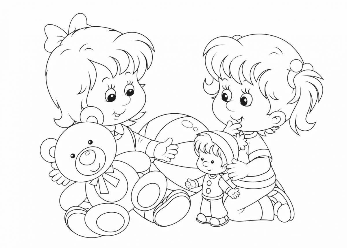 Photo Bright coloring kindergarten for preschoolers