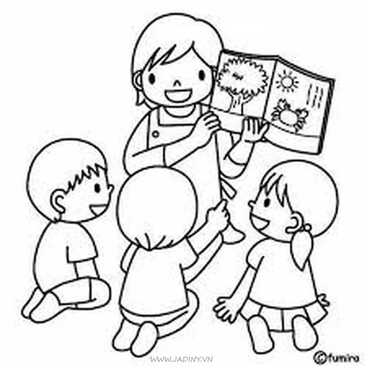 Fun coloring book kindergarten for preschoolers