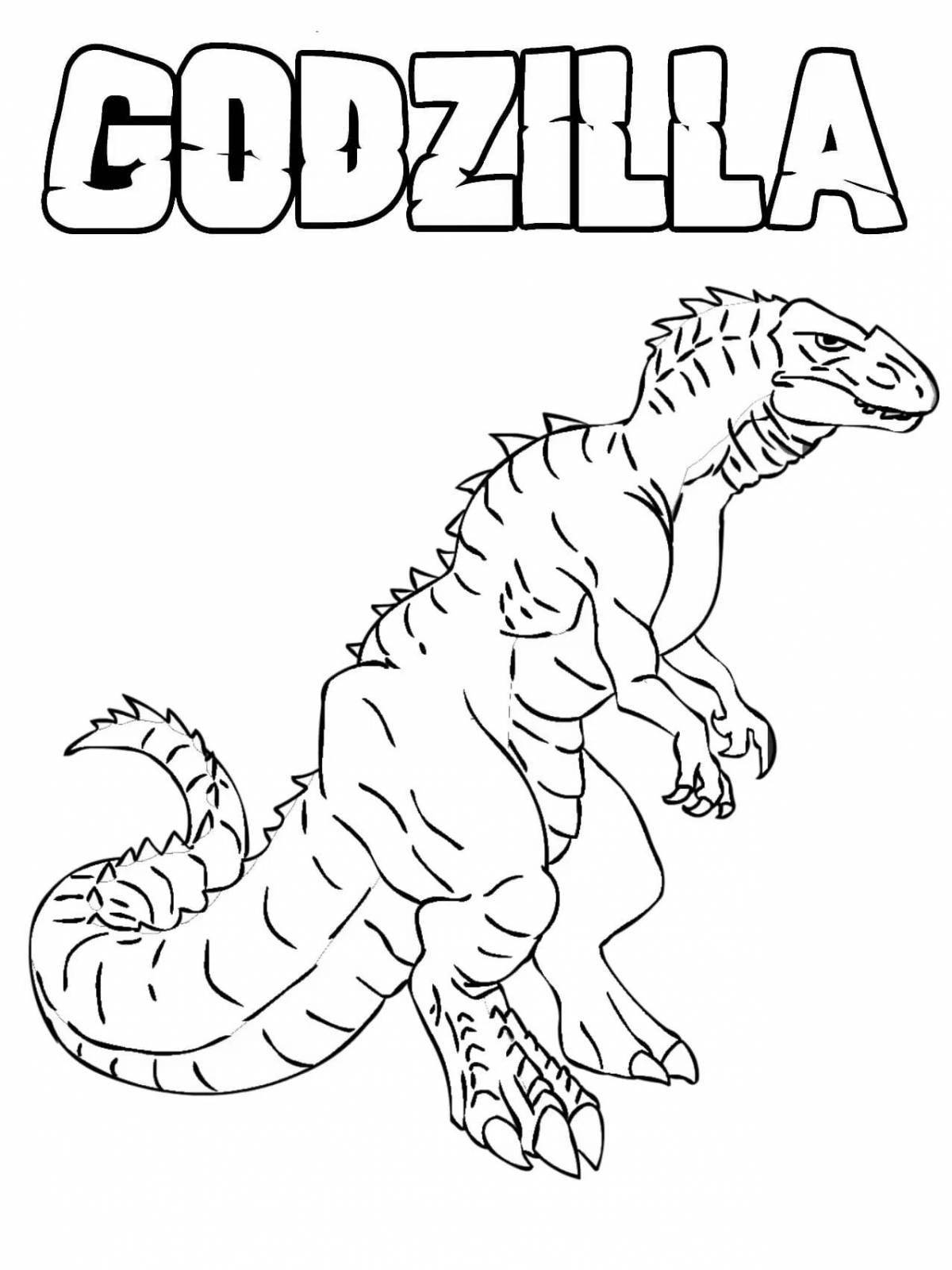 Godzilla bright coloring for boys