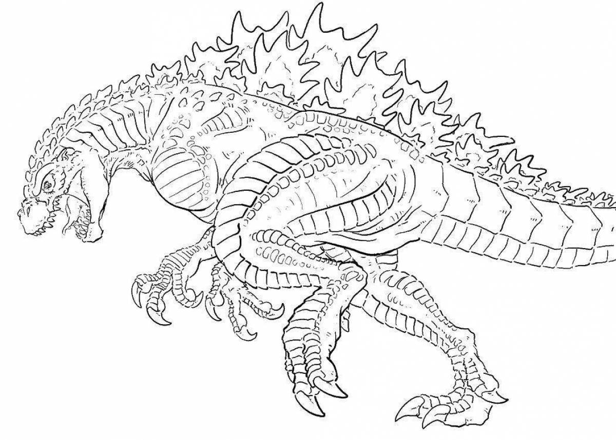 Exquisite godzilla coloring book for boys