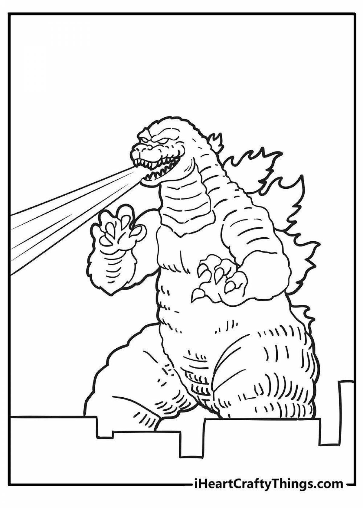 Godzilla glitter coloring book for boys