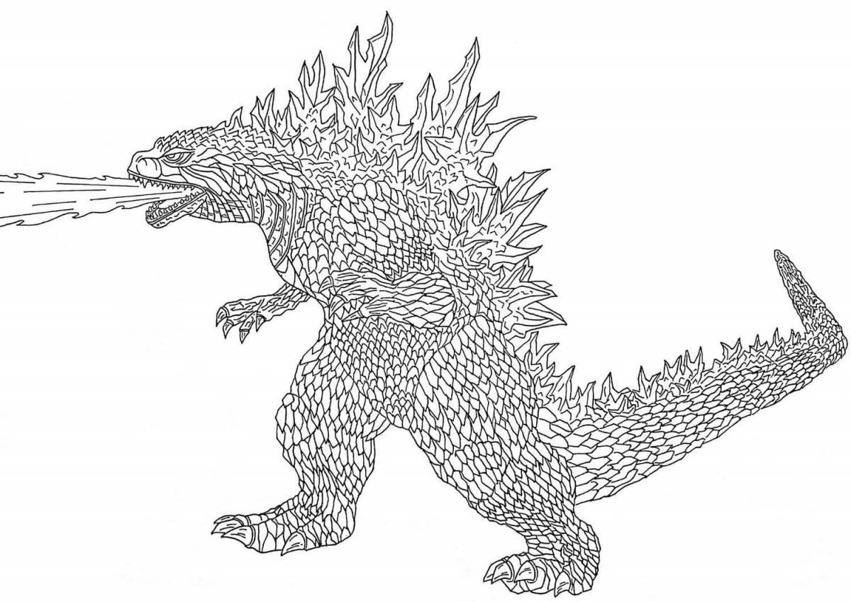 Rampant Godzilla coloring pages for boys