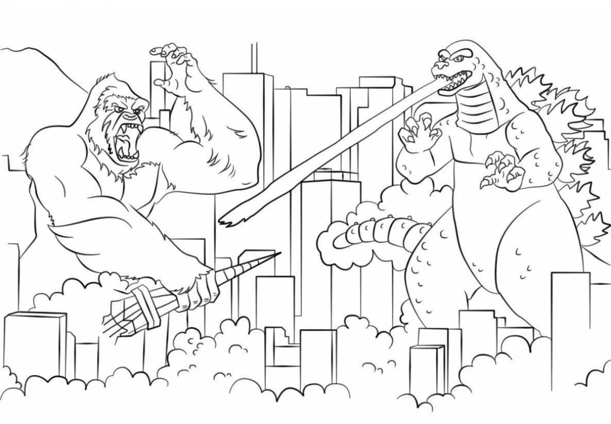 Glorious godzilla coloring pages for boys