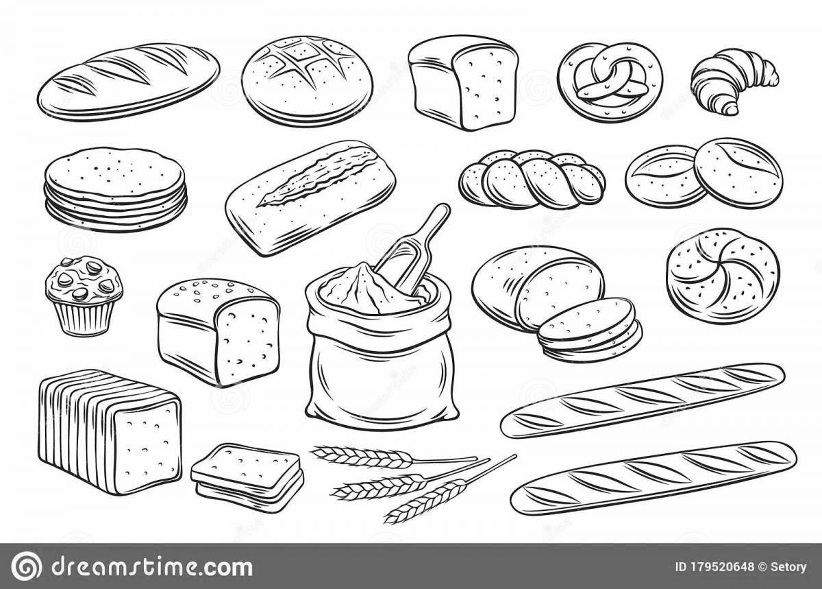 Colorful preschool bakery coloring page