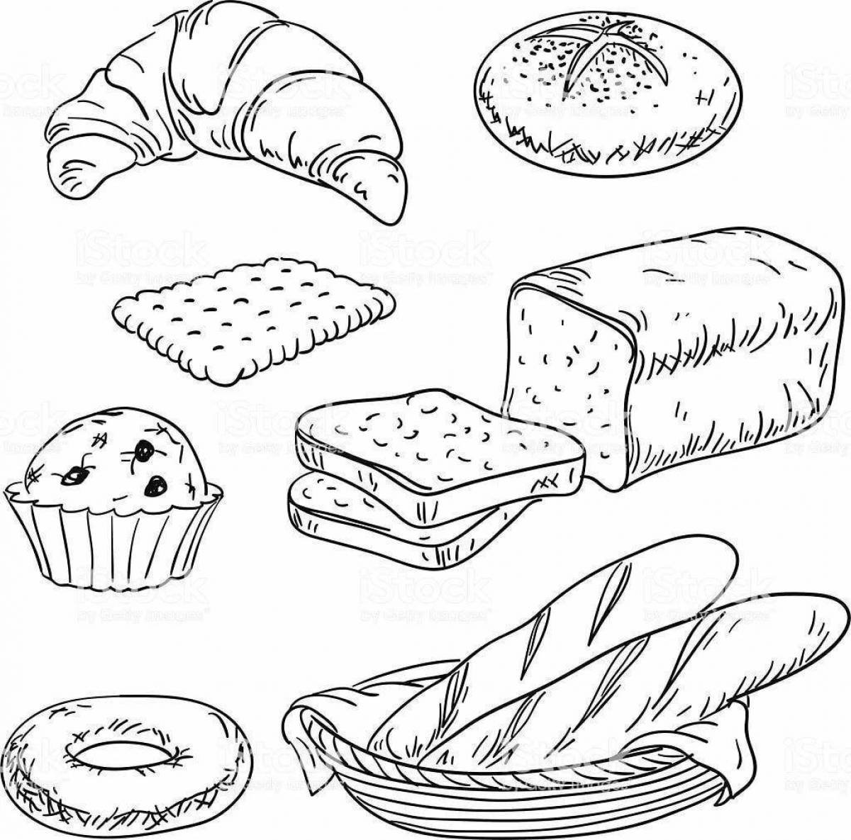 Sweet pastries coloring book for preschoolers