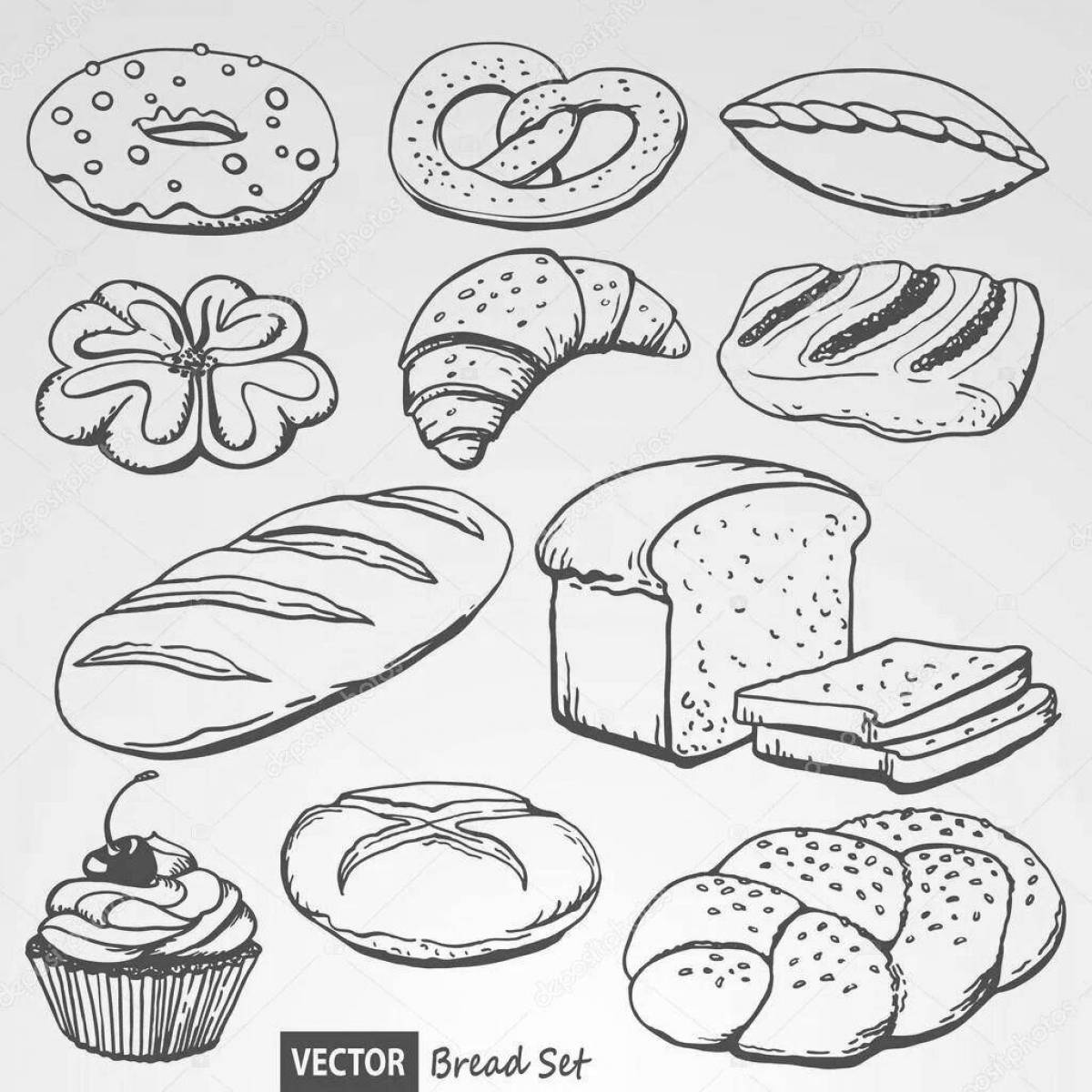 Coloring Page of Preschool Bakery Products