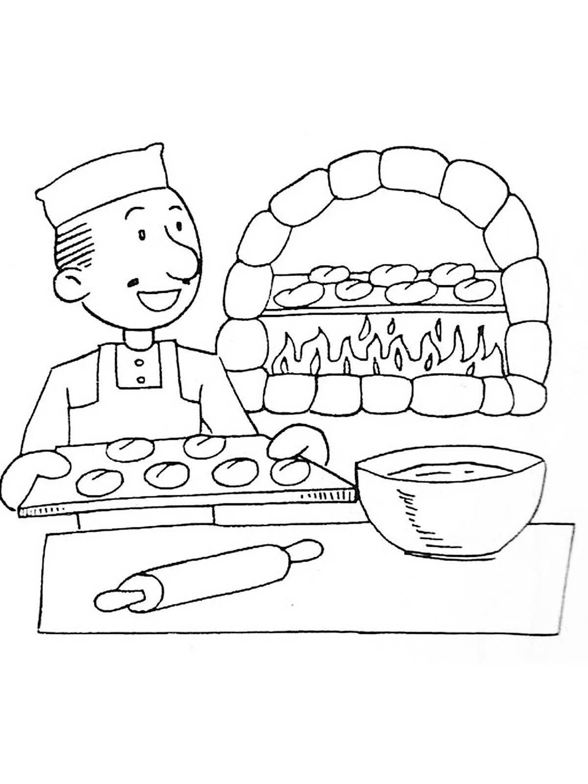 Cute preschool bakery coloring book