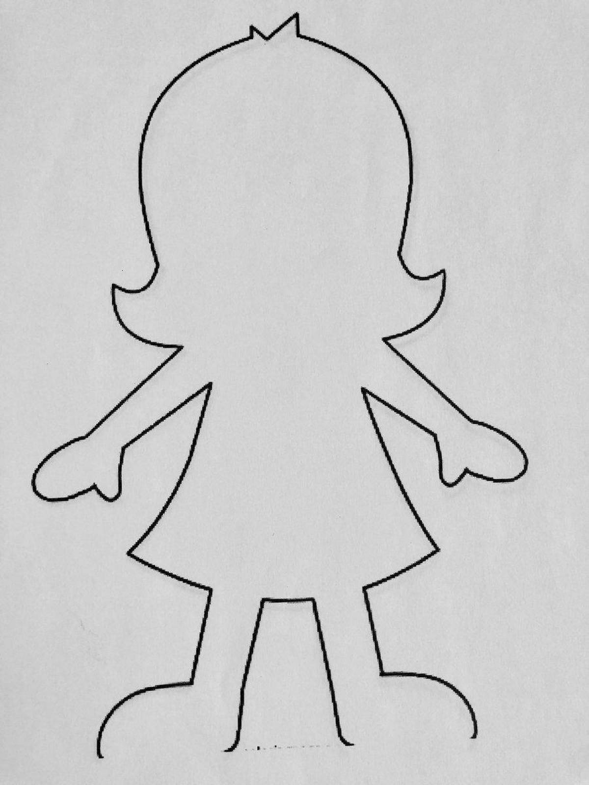 Playful coloring of a silhouette of a man for children