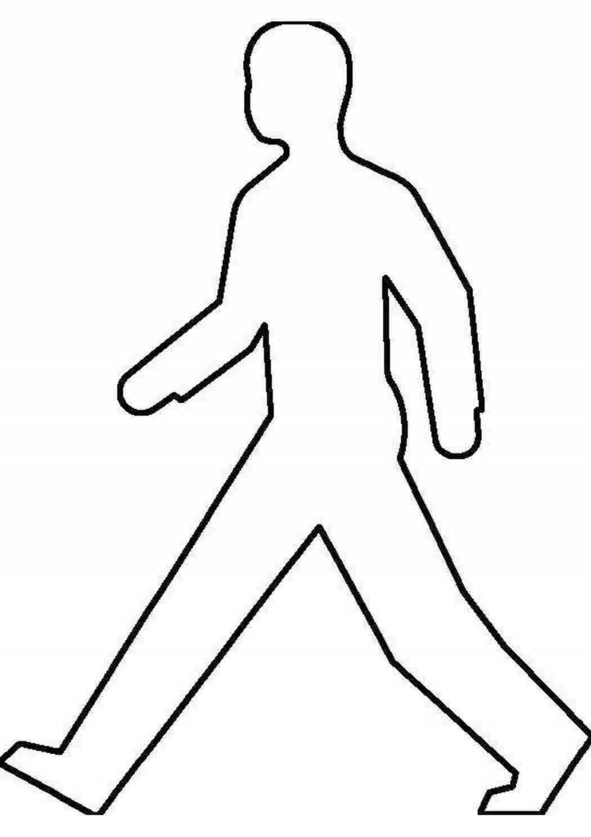 Fun coloring man silhouette for kids