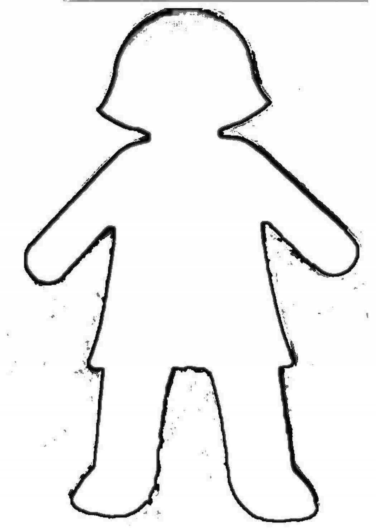 Fun coloring book silhouette of a man for kids