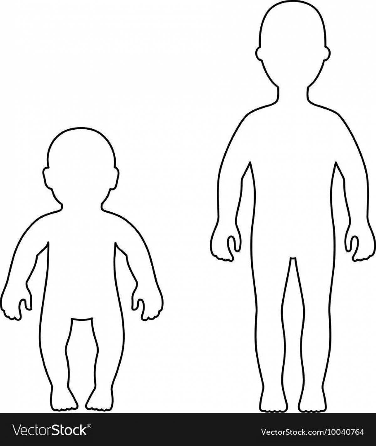 Color-crazy coloring page silhouette of a man for children
