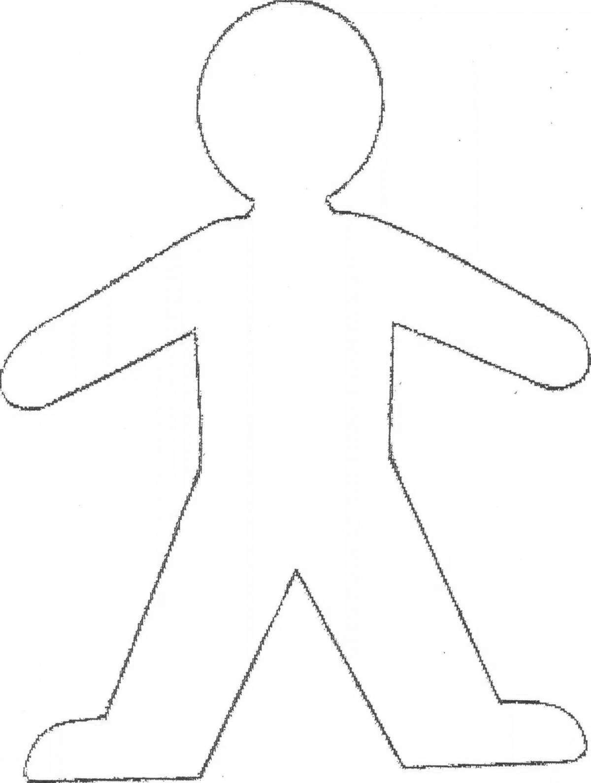 Color-brilliant coloring page silhouette of a man for children