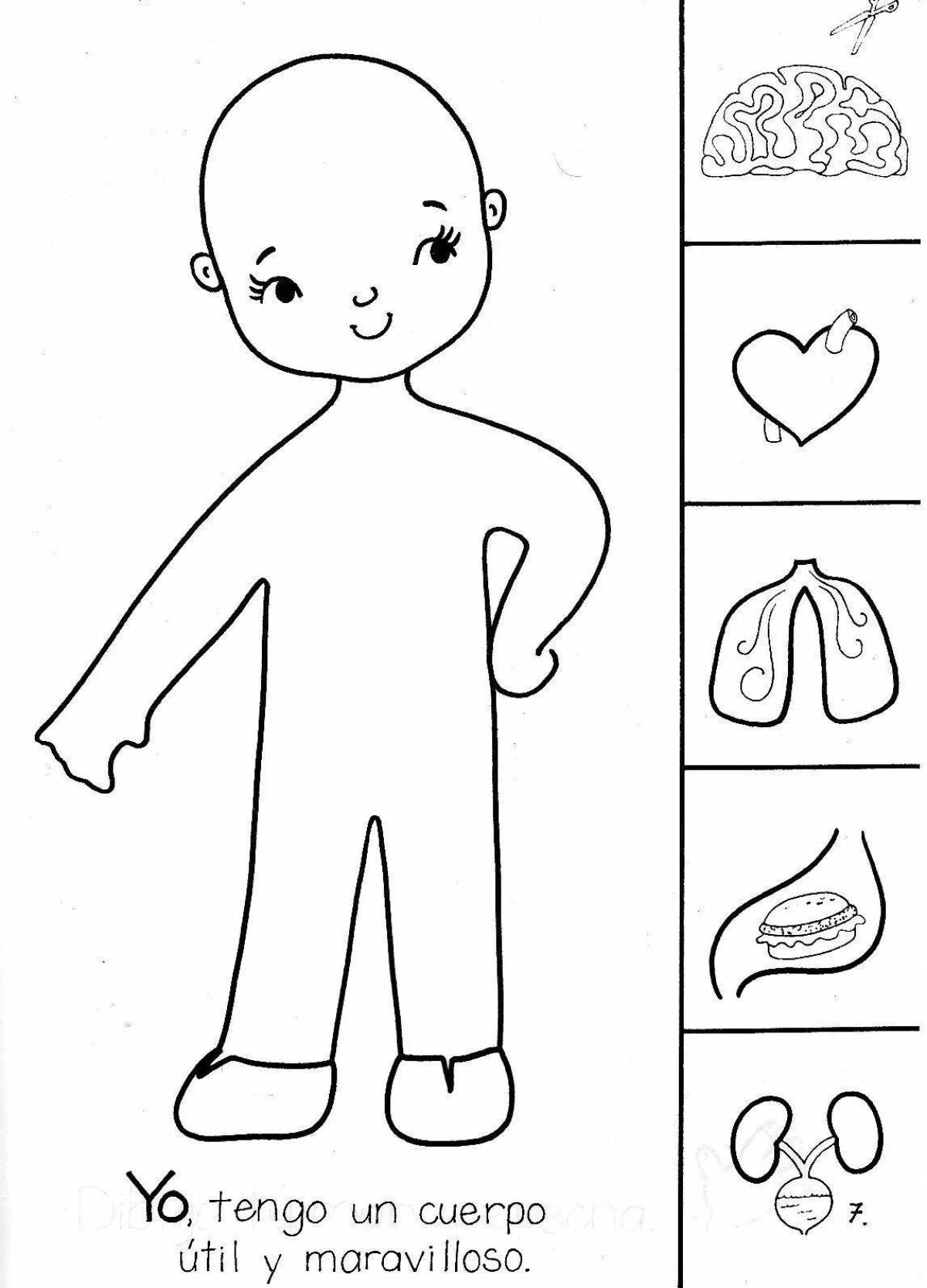 Amazing colored man silhouette coloring book for kids
