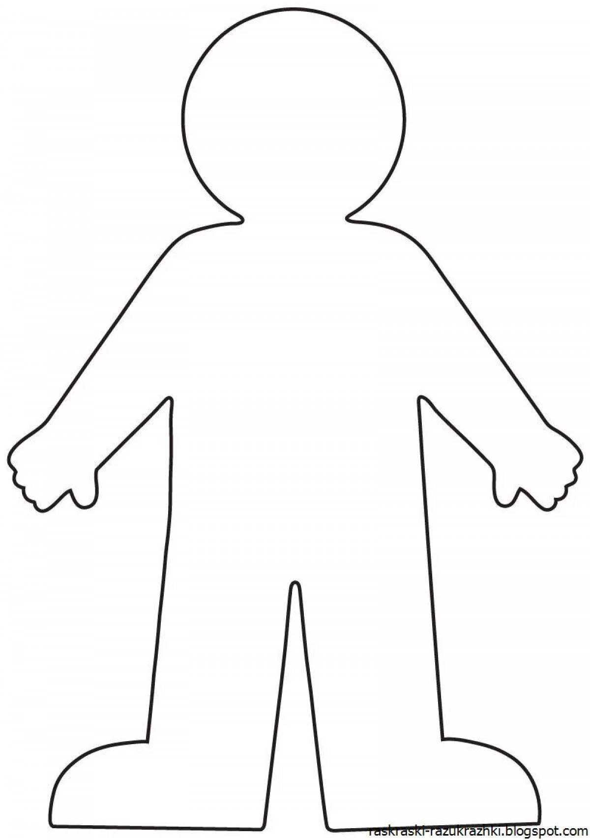 Silly man silhouette coloring book for kids