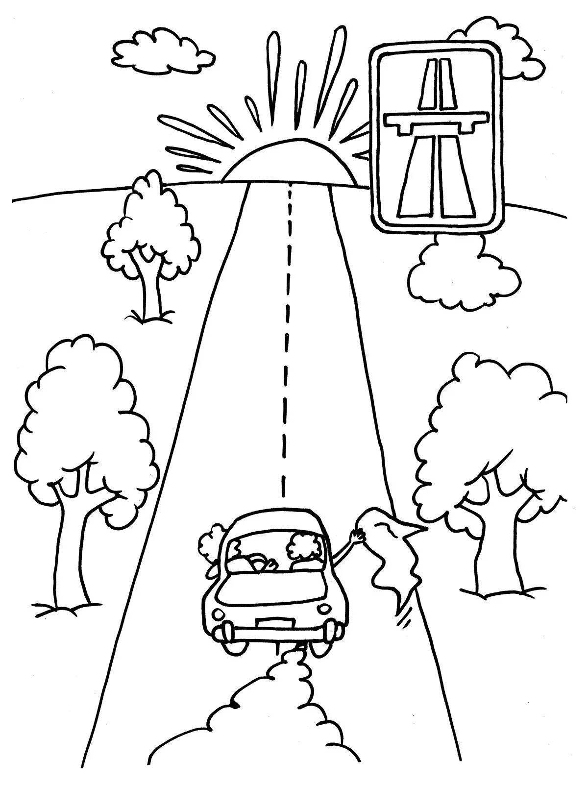 Colorful road of life coloring page for kids