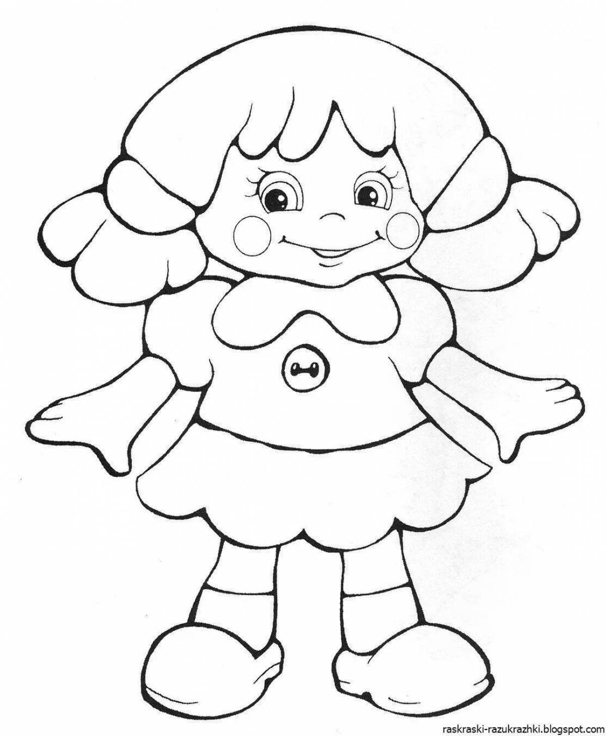 Cute baby doll coloring book
