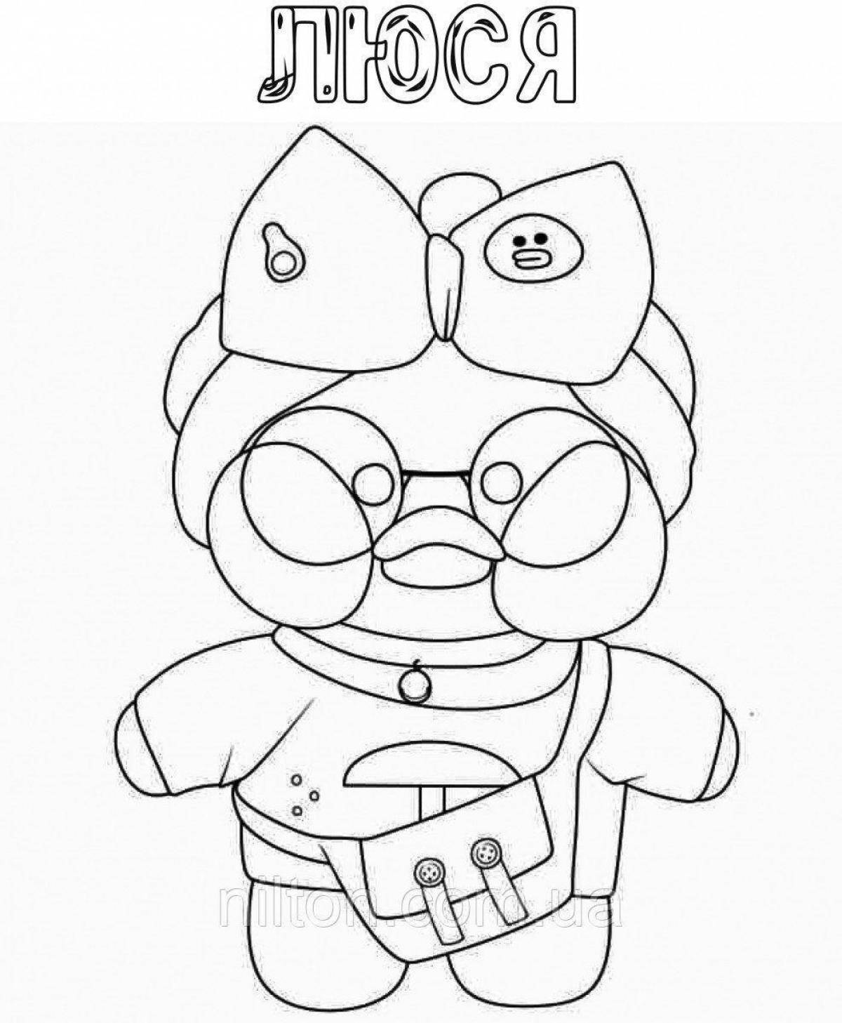 Lalafanfan happy duck house coloring page