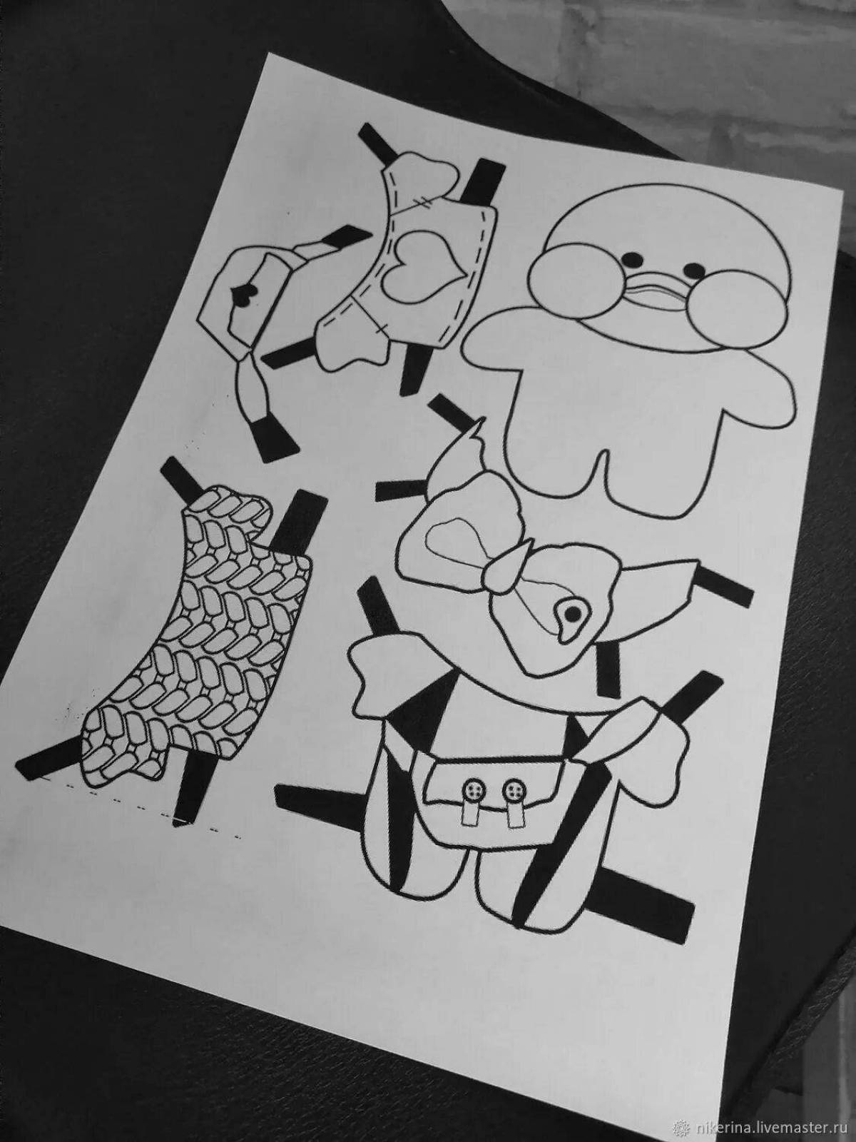 Lalafanfan funny duck house coloring page