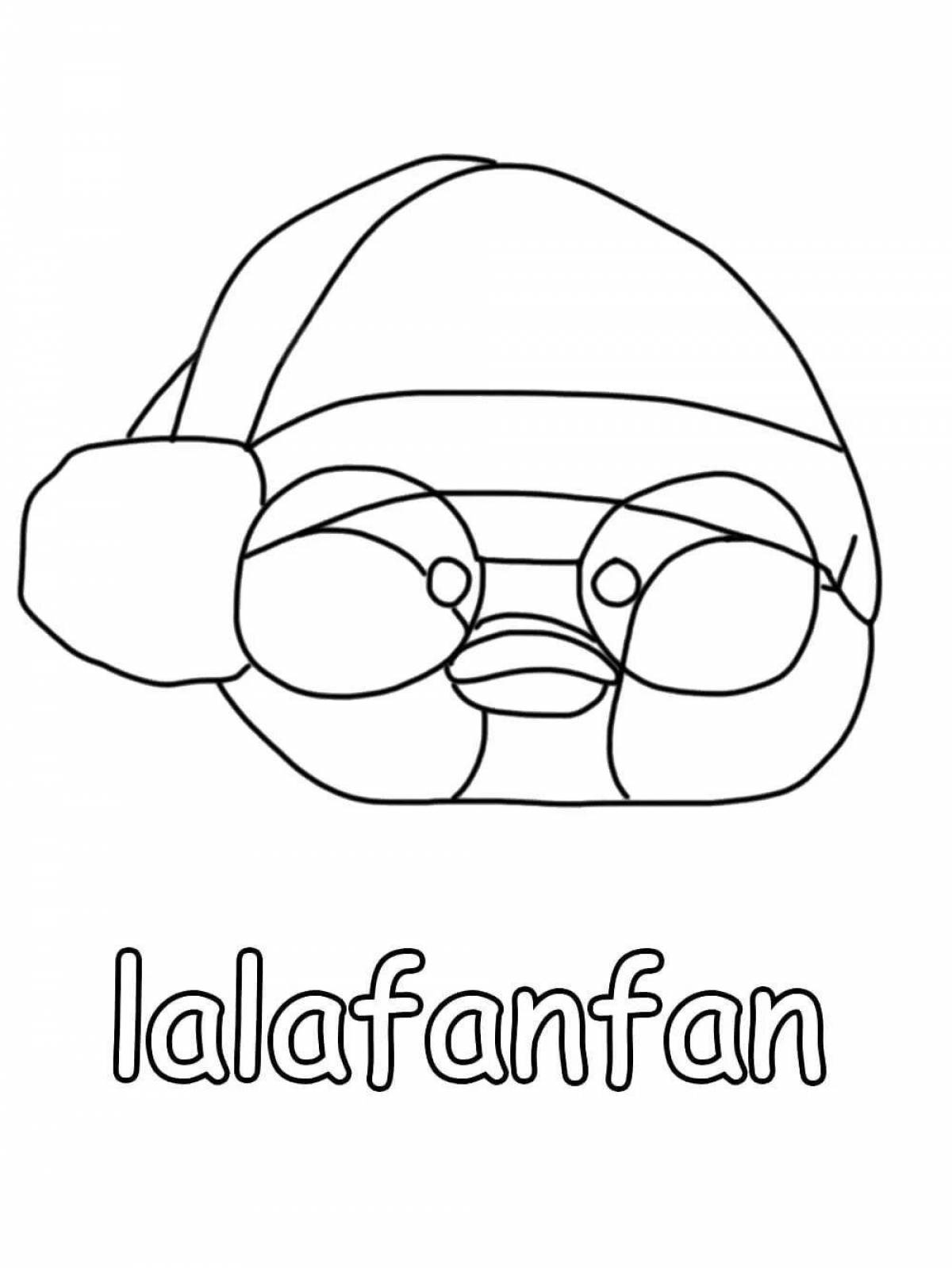 Lalafanfan adorable duck house coloring page