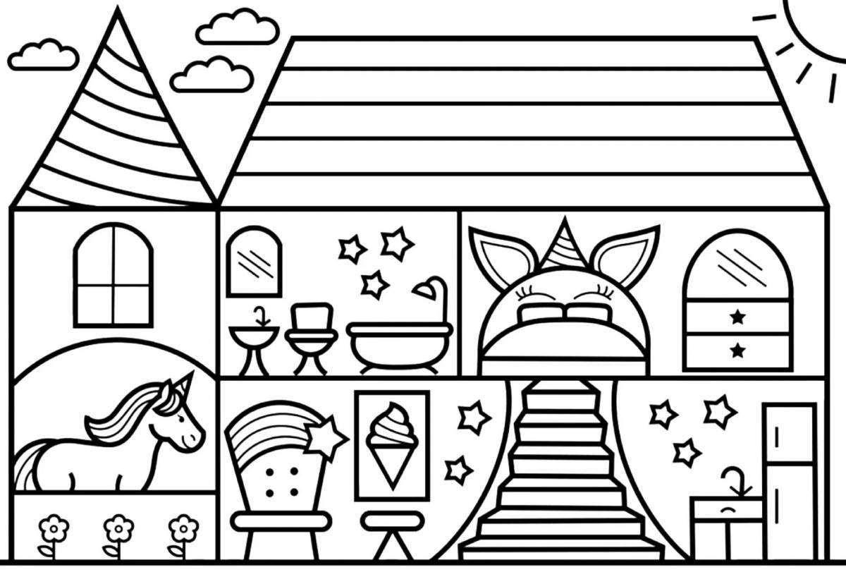 Lalafanfan gorgeous duck house coloring page