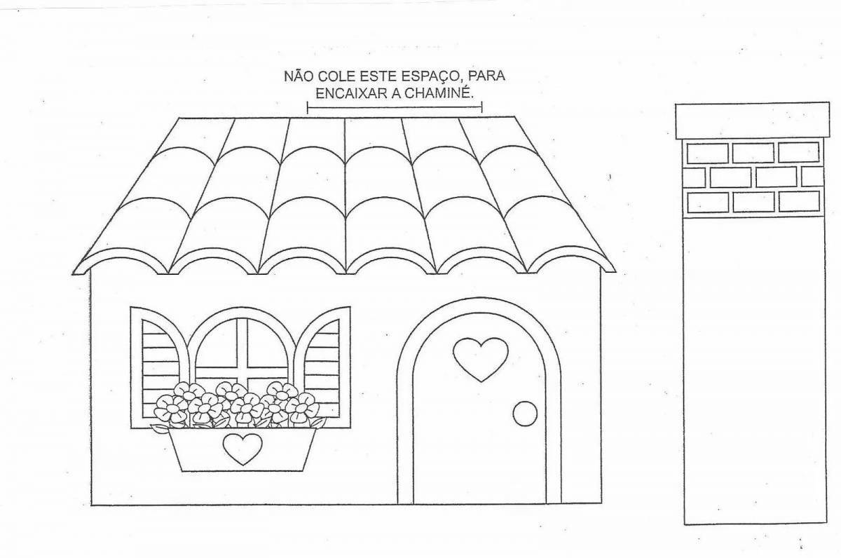 Lalafanfan fancy duck house coloring page