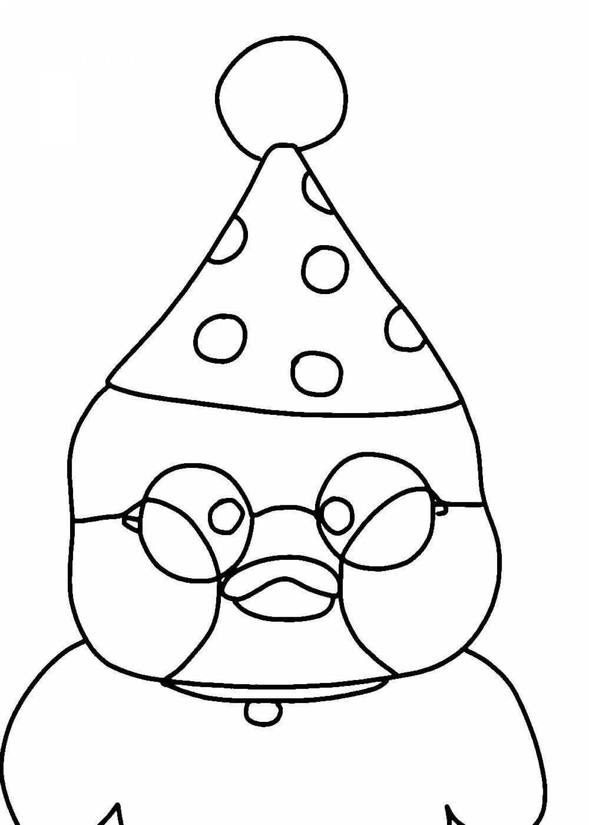 Lalafanfan crazy duck house coloring page