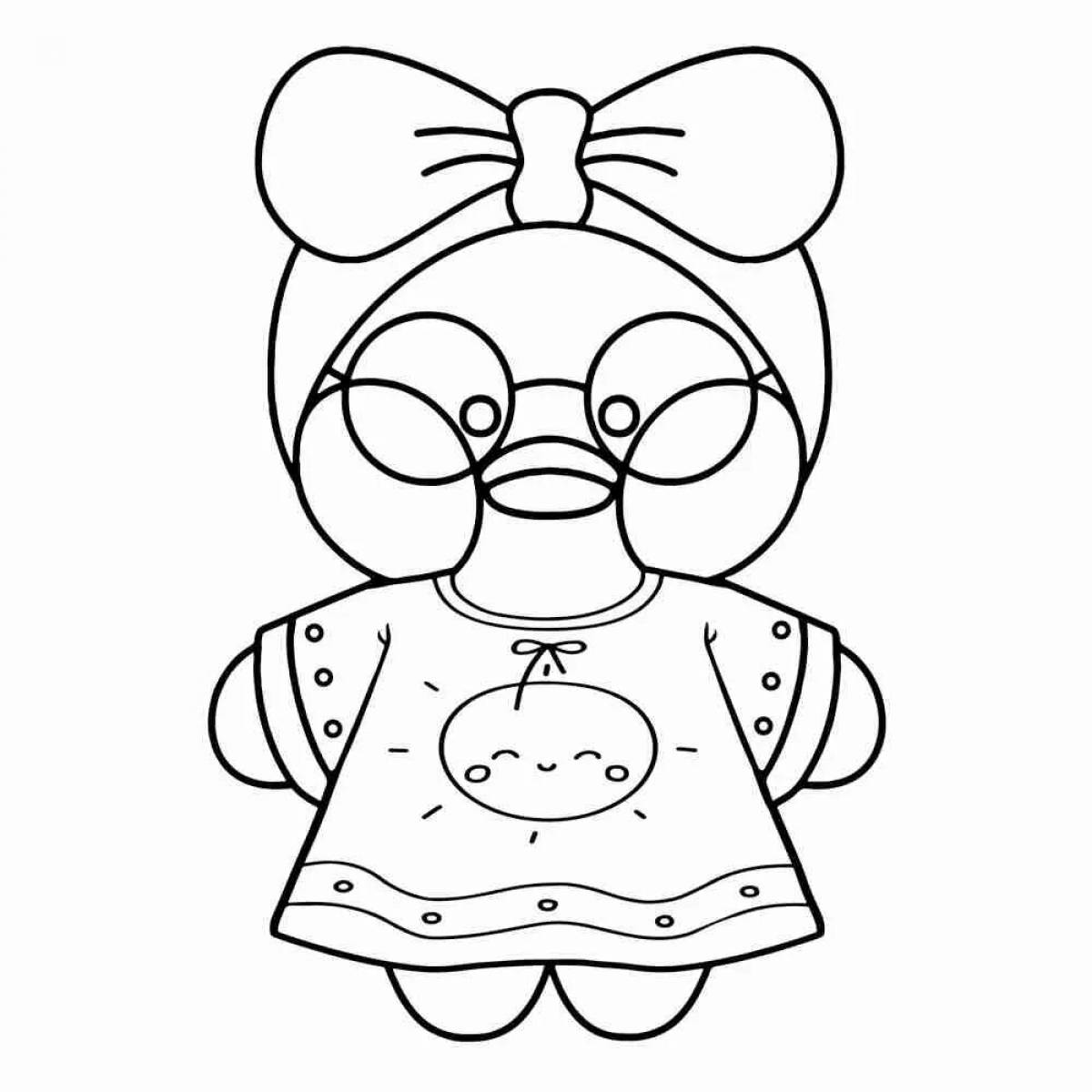 Lalafanfan duck house coloring page