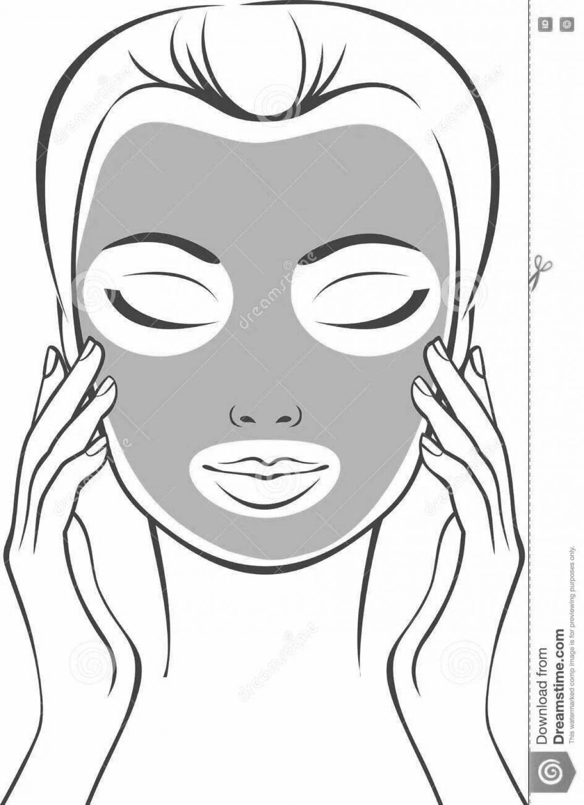 Coloring page moisturizing face masks