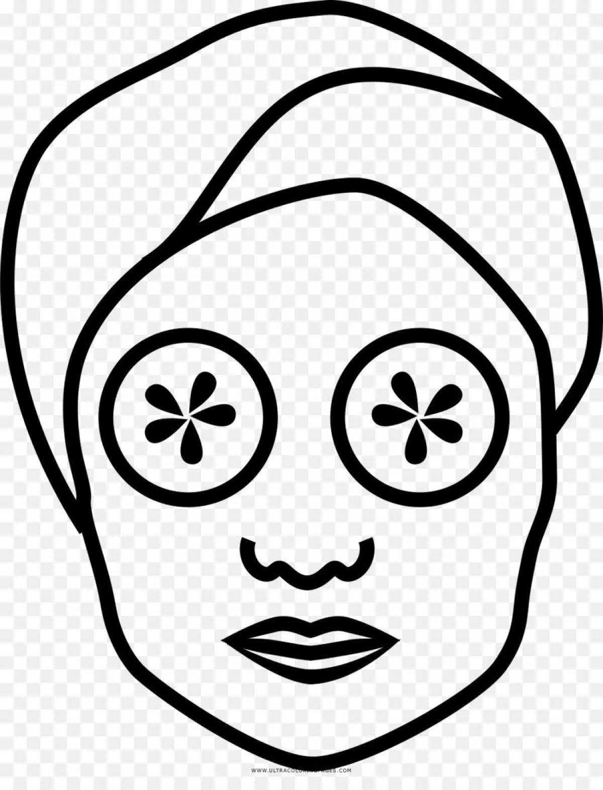 Coloring page stylish moisturizing face masks