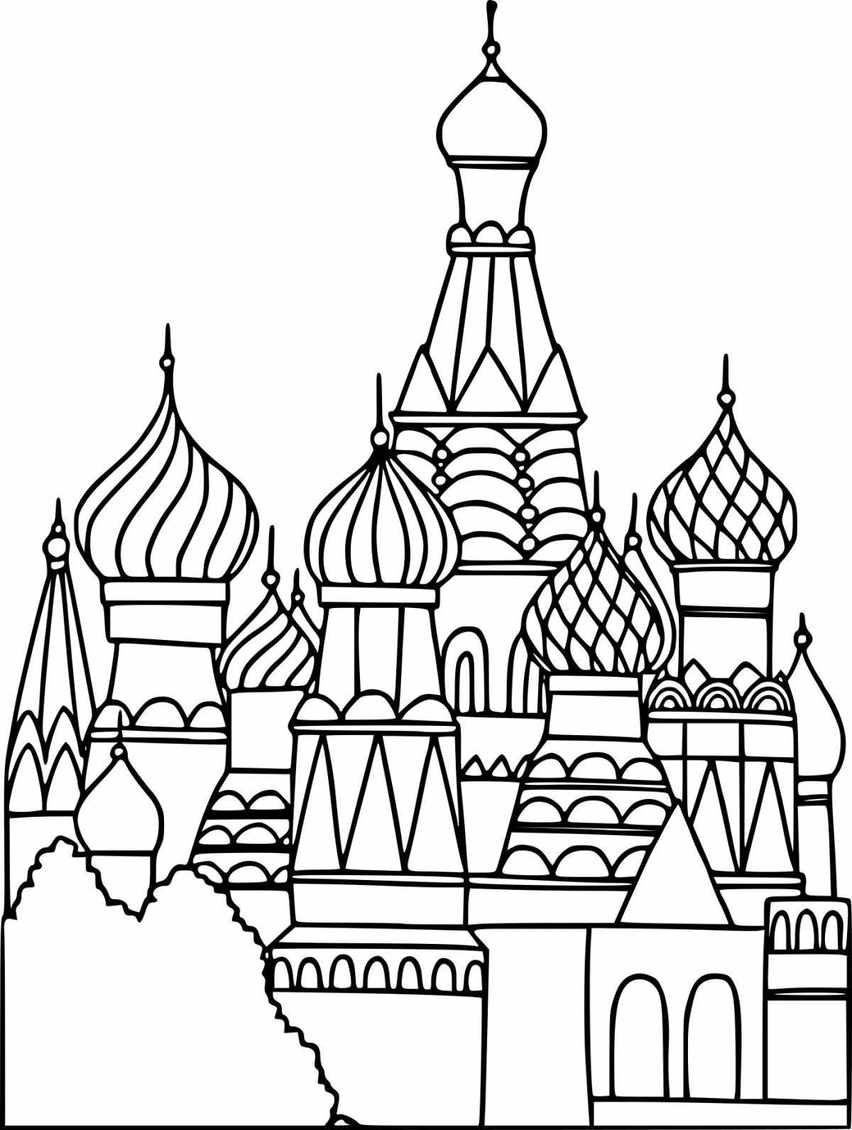 Bright kremlin moscow coloring pages for kids