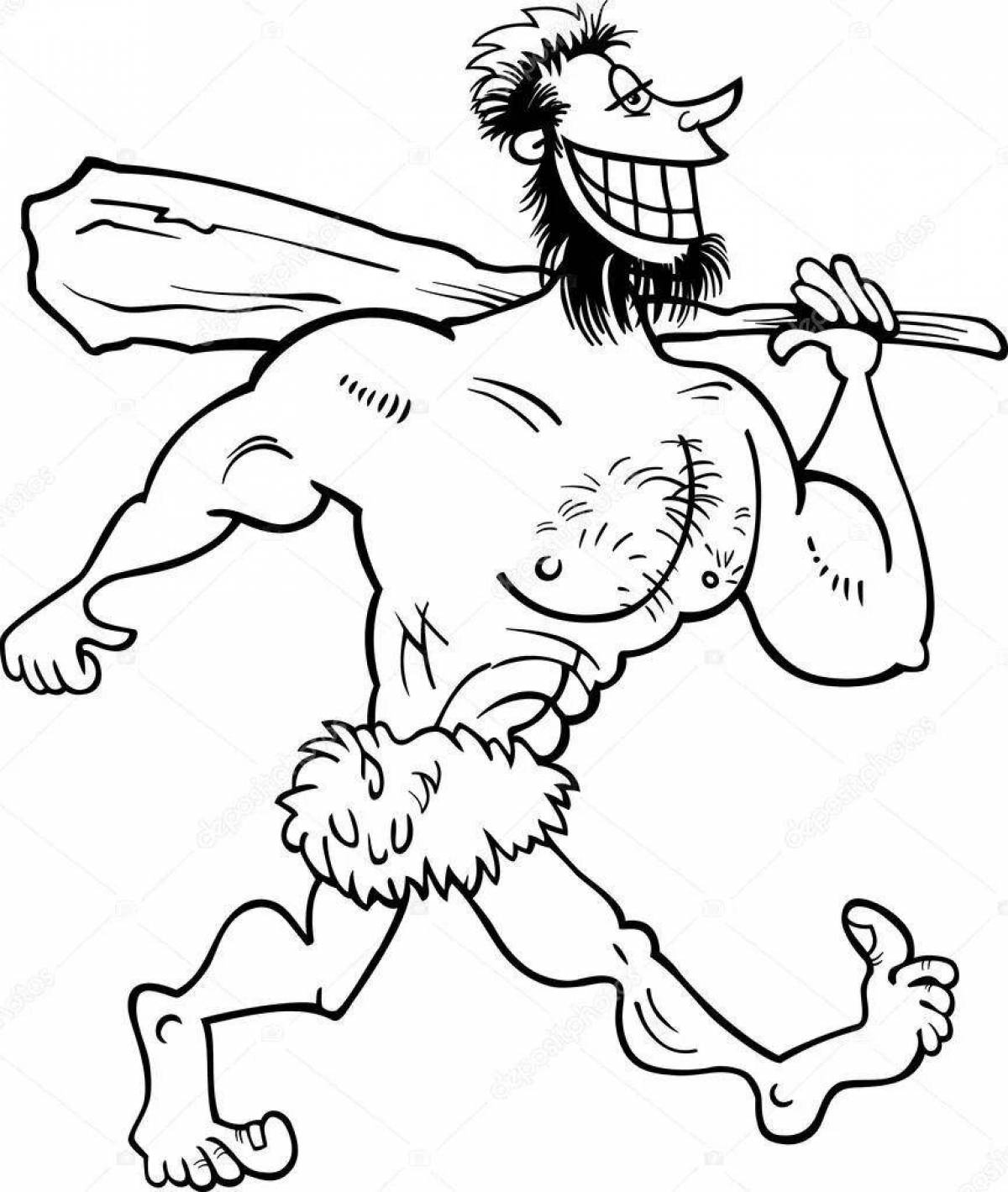 Animated coloring pages of primitive people