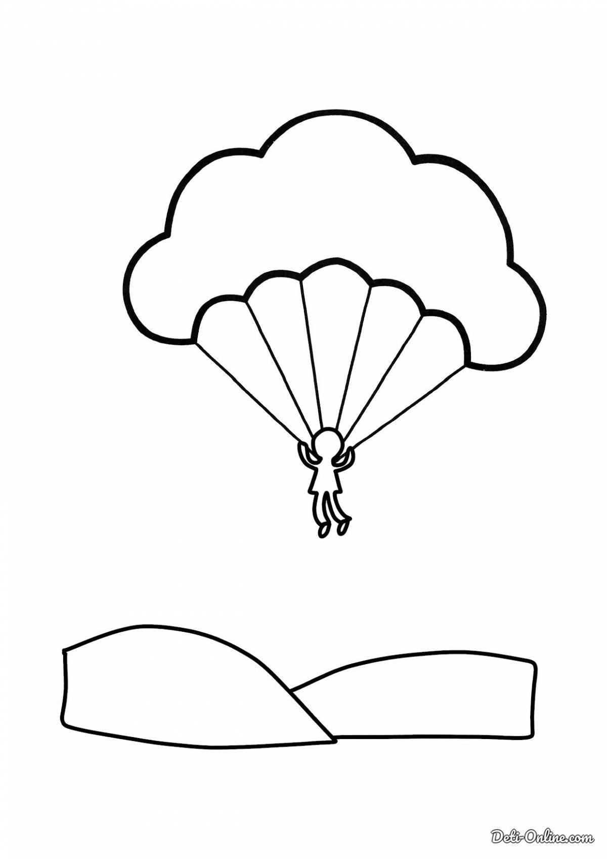Стимулирующая раскраска военного парашютиста для детей