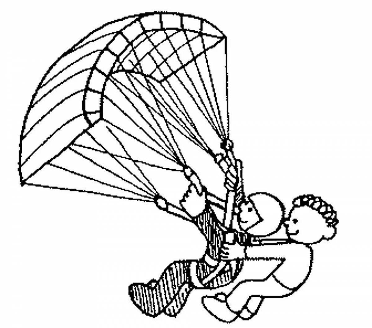 Creative military skydiver coloring book for kids