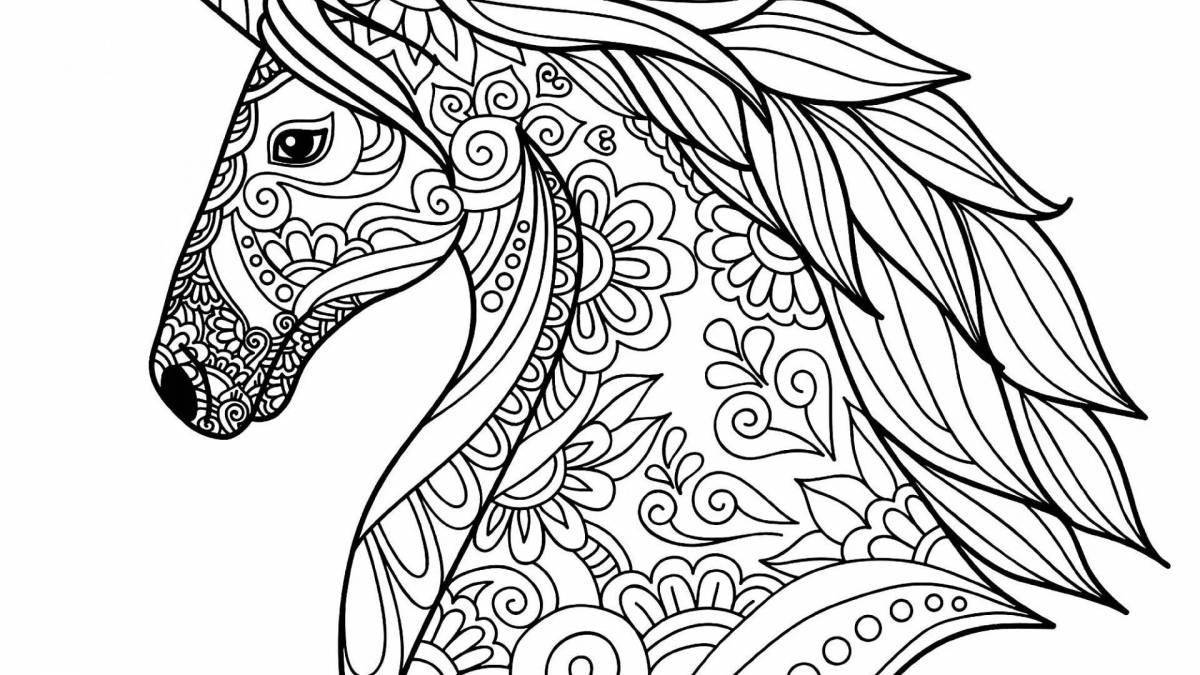 Adorable antistress unicorn coloring book for kids