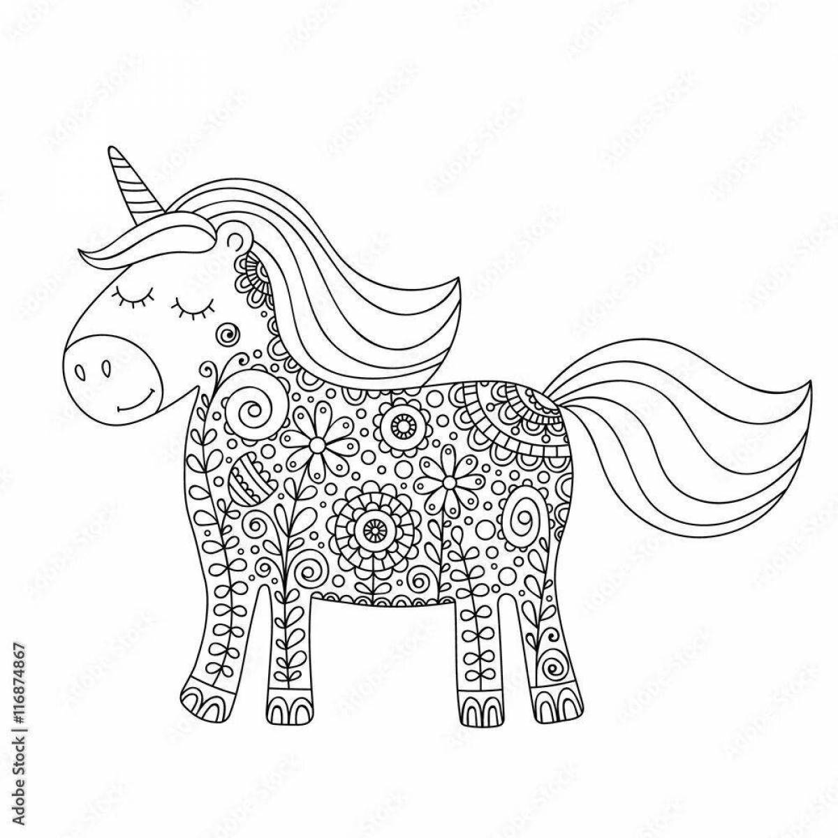 Joyful coloring unicorn antistress for kids