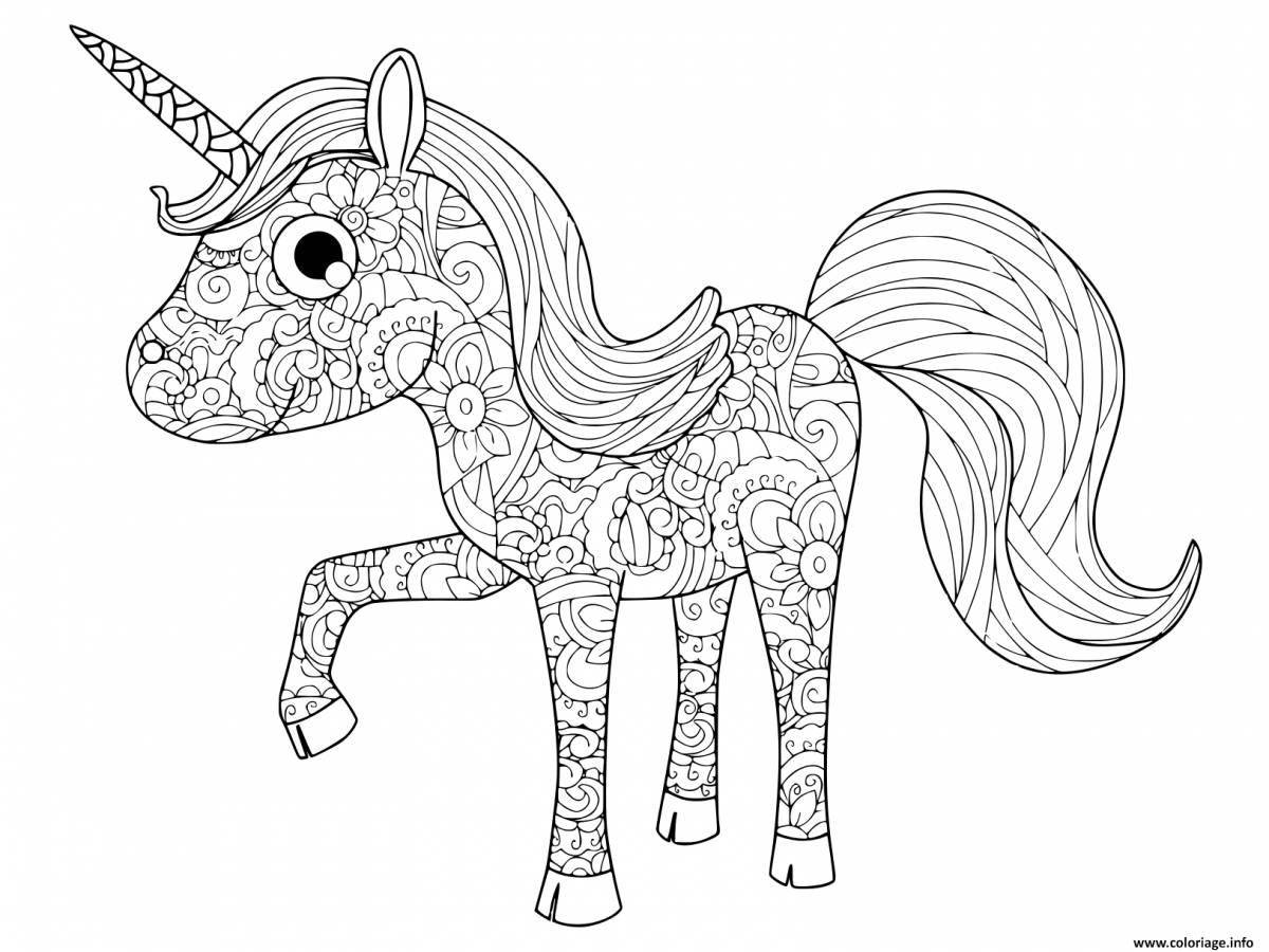 Great antistress unicorn coloring book for kids