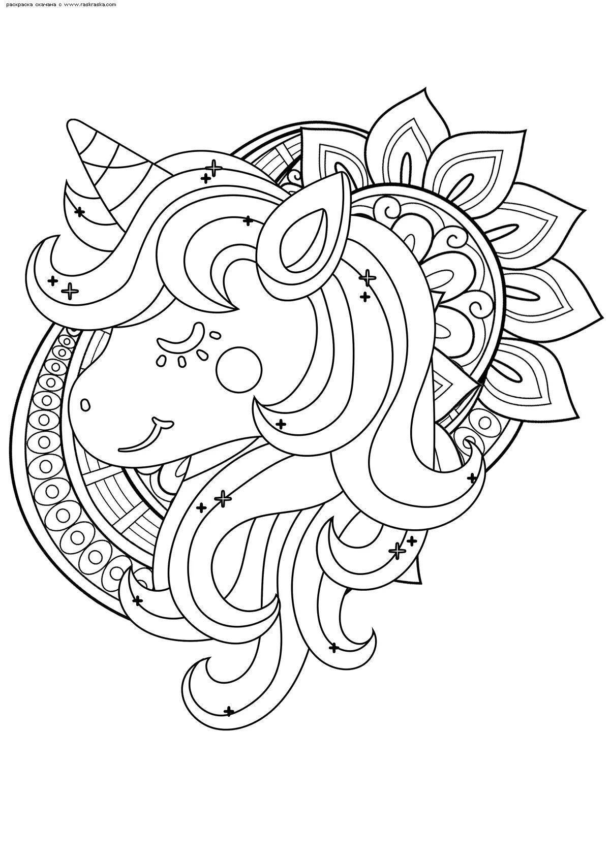 Tempting unicorn antistress coloring book for kids