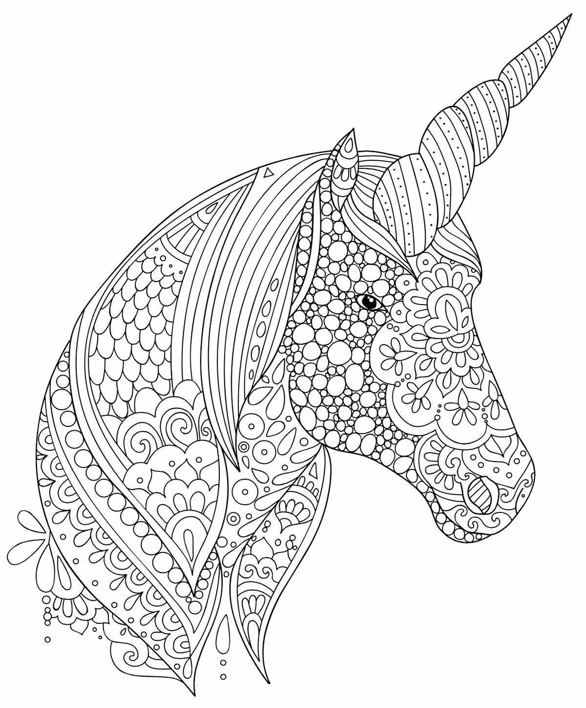 Glitter unicorn antistress coloring book for kids