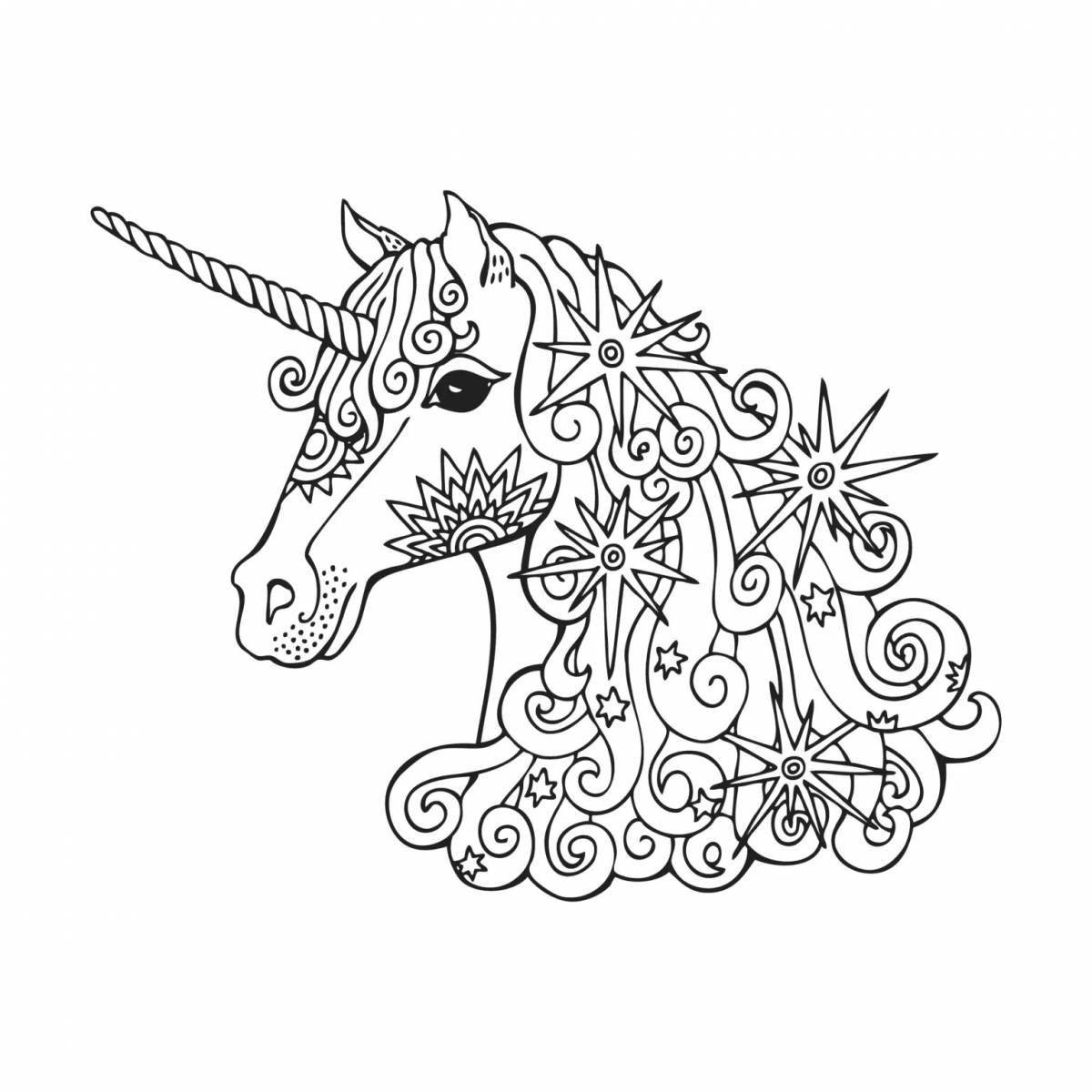 Blissful coloring unicorn antistress for kids