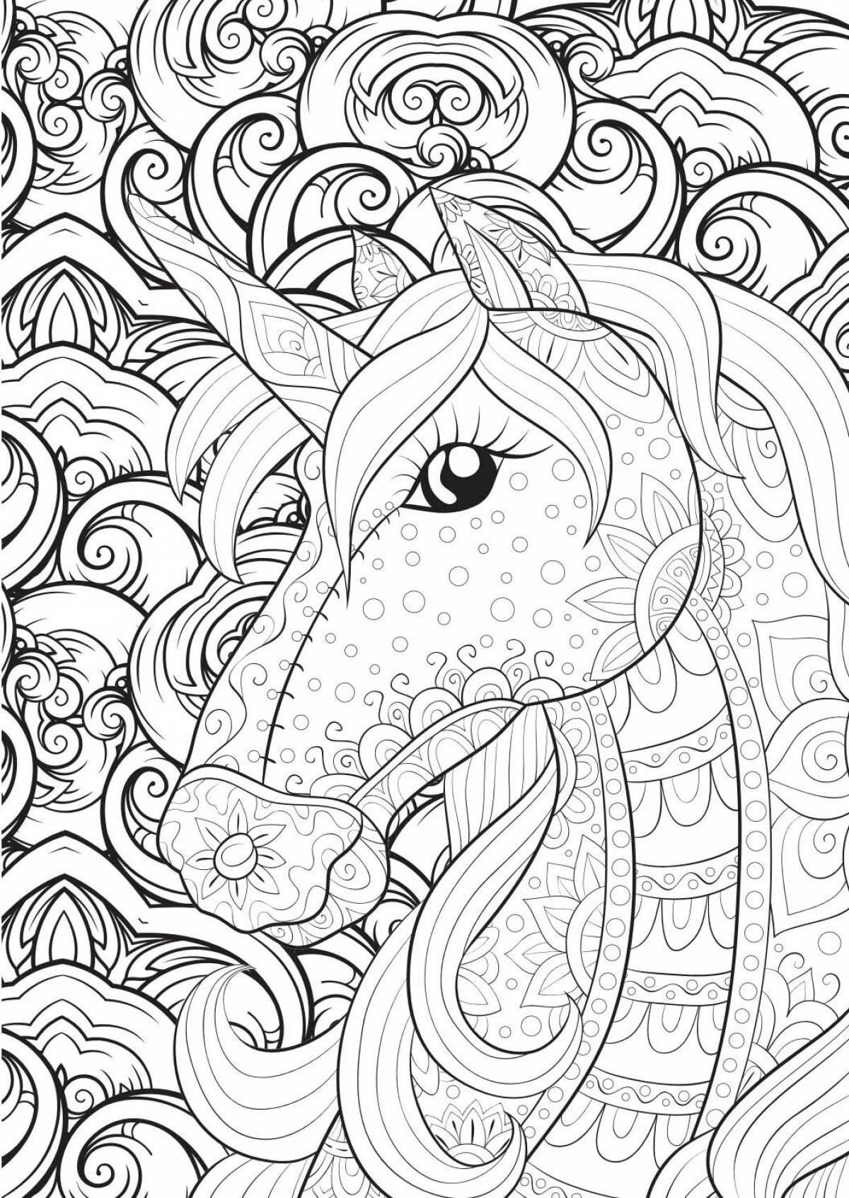 Fancy coloring unicorn antistress for kids