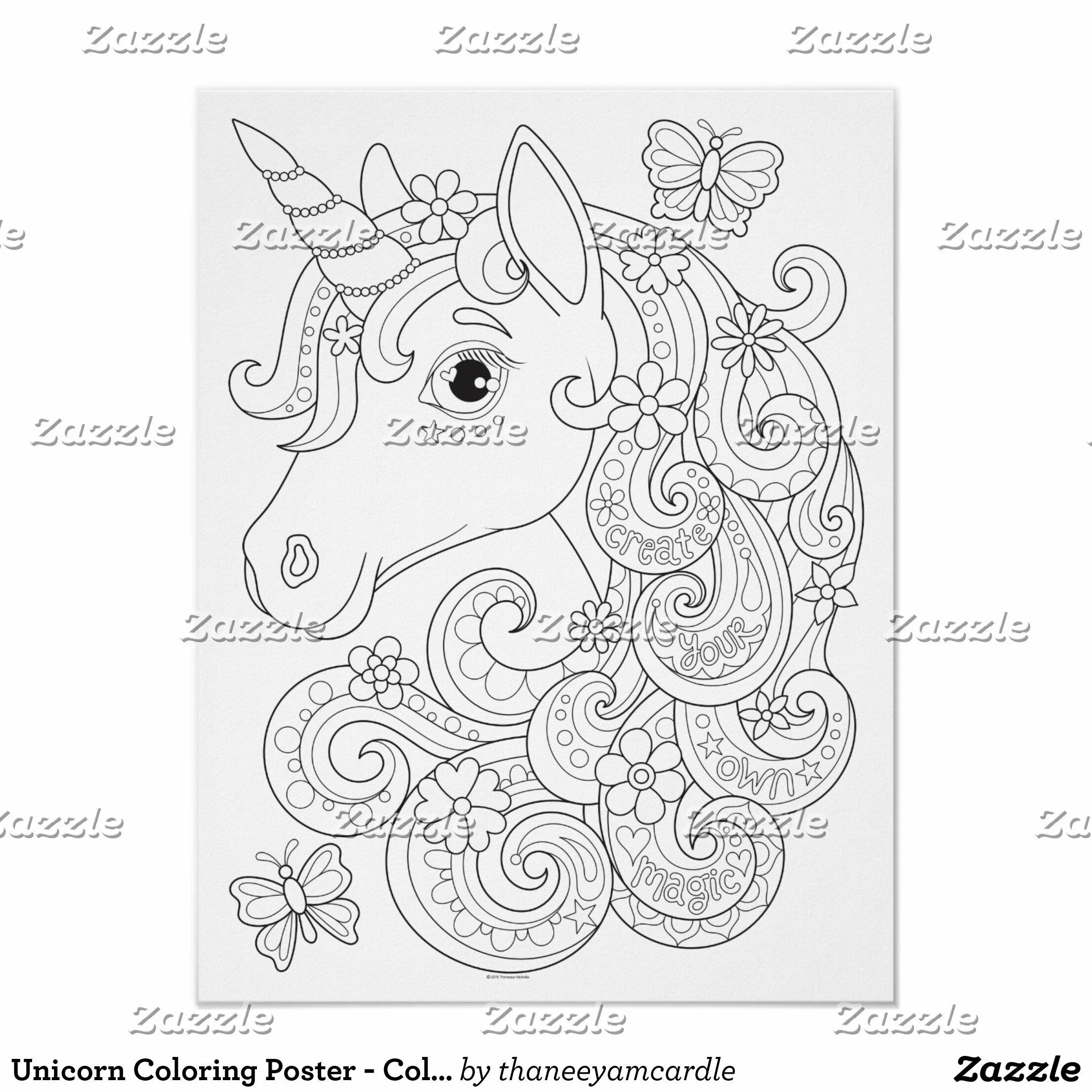 Fun coloring unicorn antistress for kids