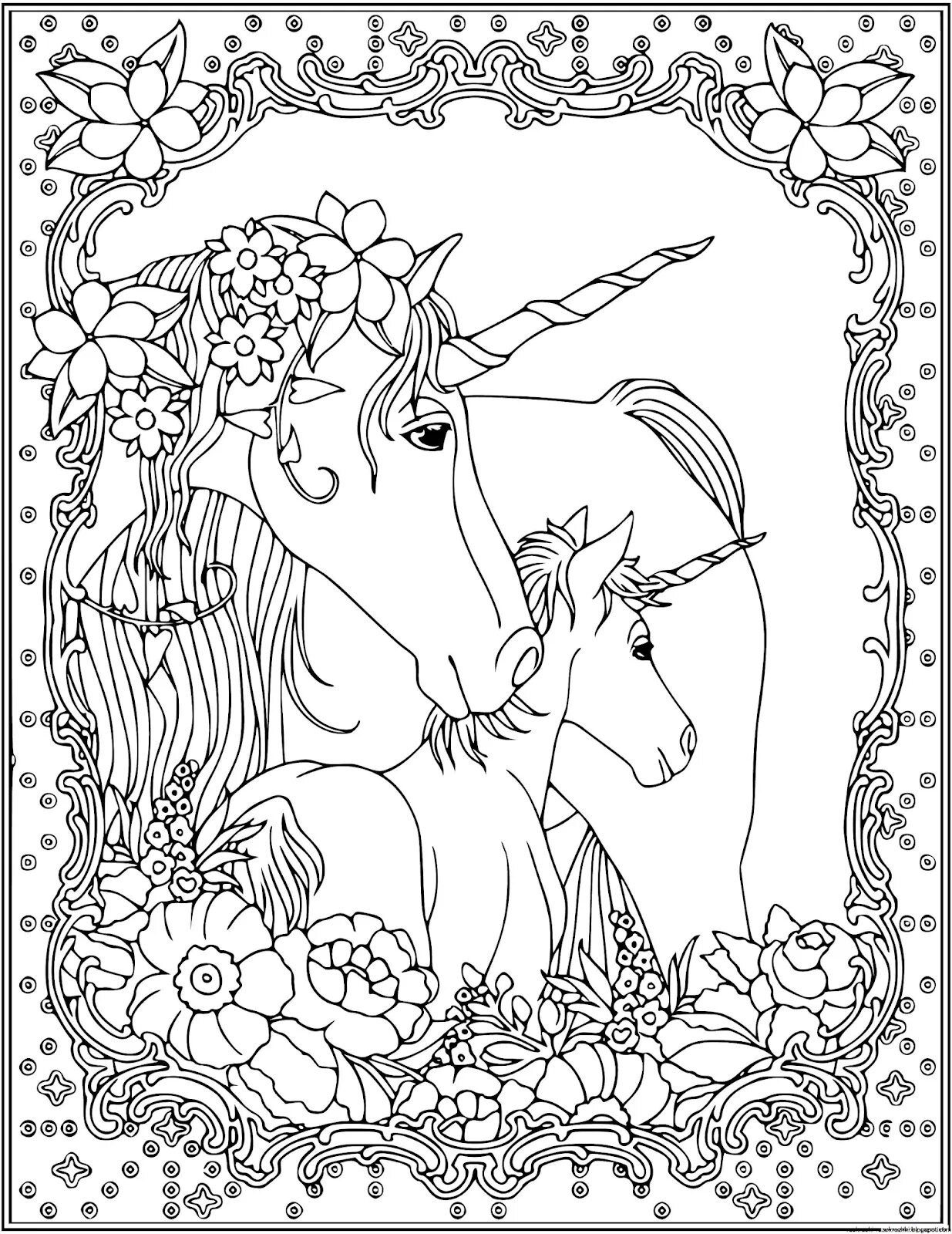 Charming unicorn antistress coloring book for kids