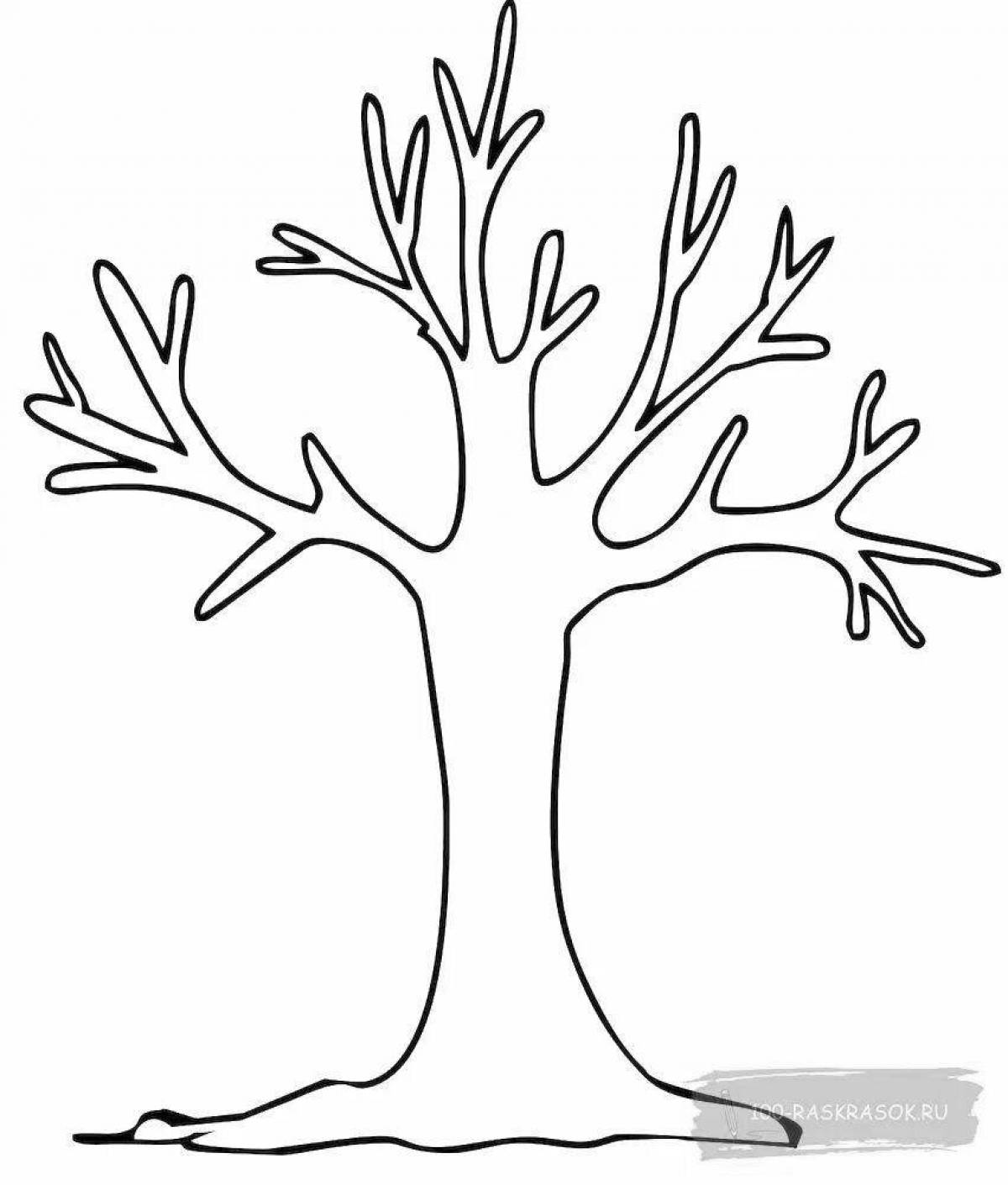 Раскраска гламурное зимнее дерево для детей
